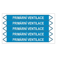 Značení potrubí, primární ventilace,5 ks, 150 × 12 mm